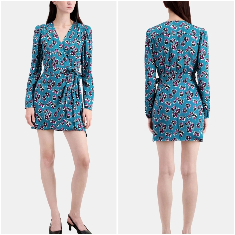 The Kooples Short Floral Printed Wrap Dress Medium/6